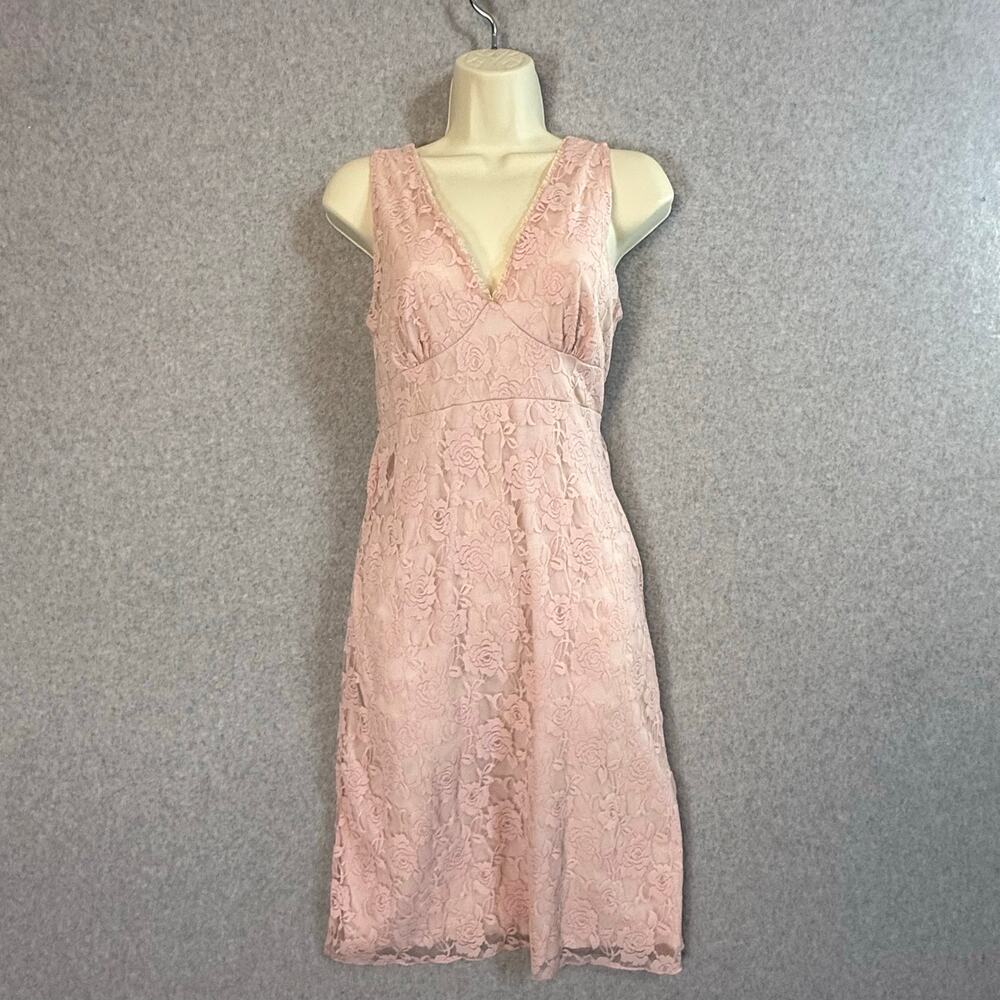 Vtg Volume One Babydoll Dress Size S Lace Feminine Tie Waist Y2K 90s Cocktail